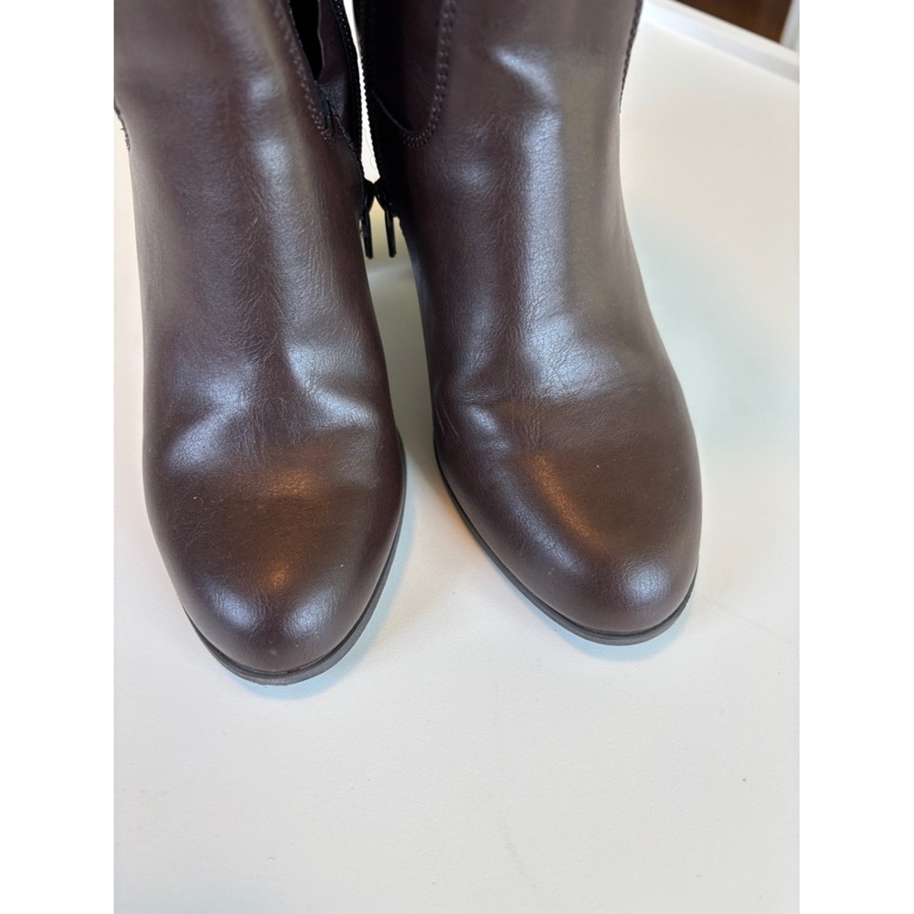Style & Co. Dark Brown Slouchy Mid-Calf Heeled Boots 7M Like New Western Boho - Picture 5 of 9
